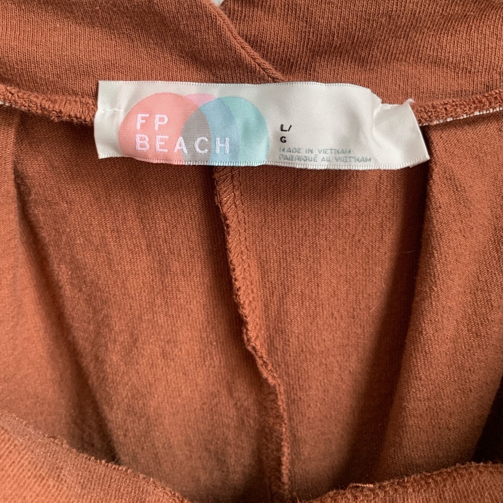 Free People Beach Wide Leg Crop Pants Large Cinnamon Brown - Picture 5 of 5